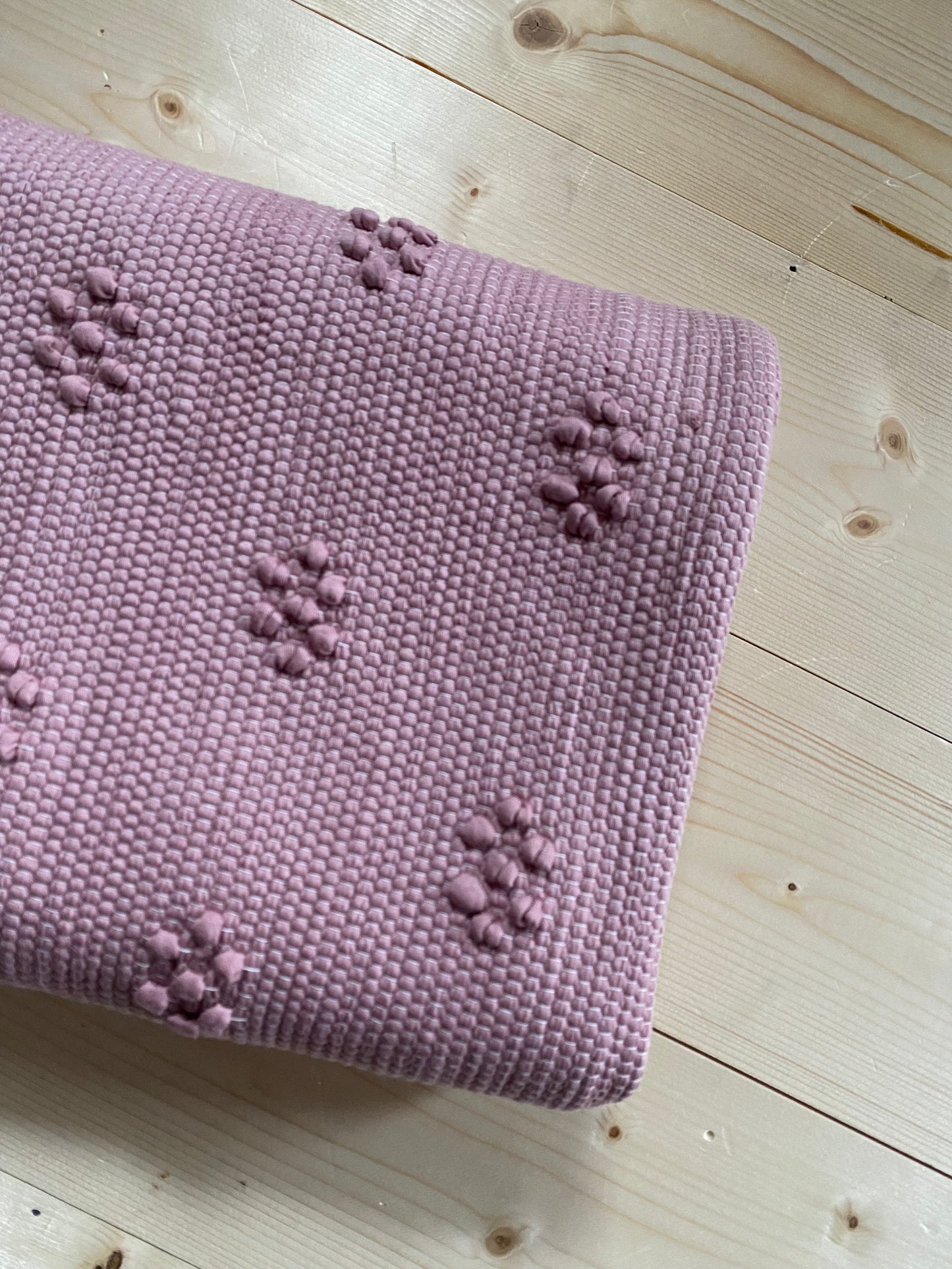 Tapis en coton Marguerite framboise , 130*70 ♡