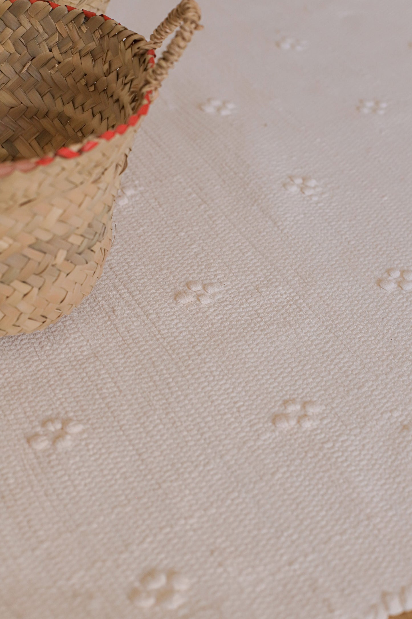 Petit Tapis Ecru, Fleurs 100*50