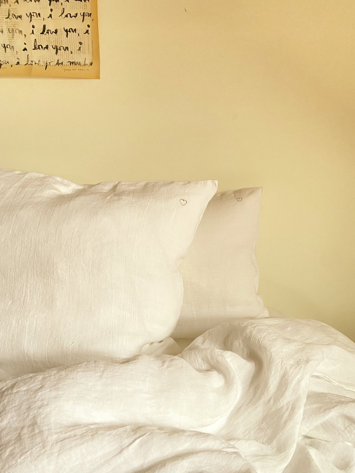 Housse de couette adulte, AMOR, blanche