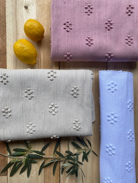 Moyen Tapis coton framboise, Marguerite 130*70