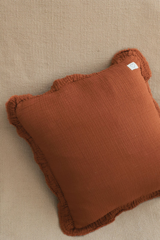 Housse de coussin en double gaze de coton, Terracotta ♡