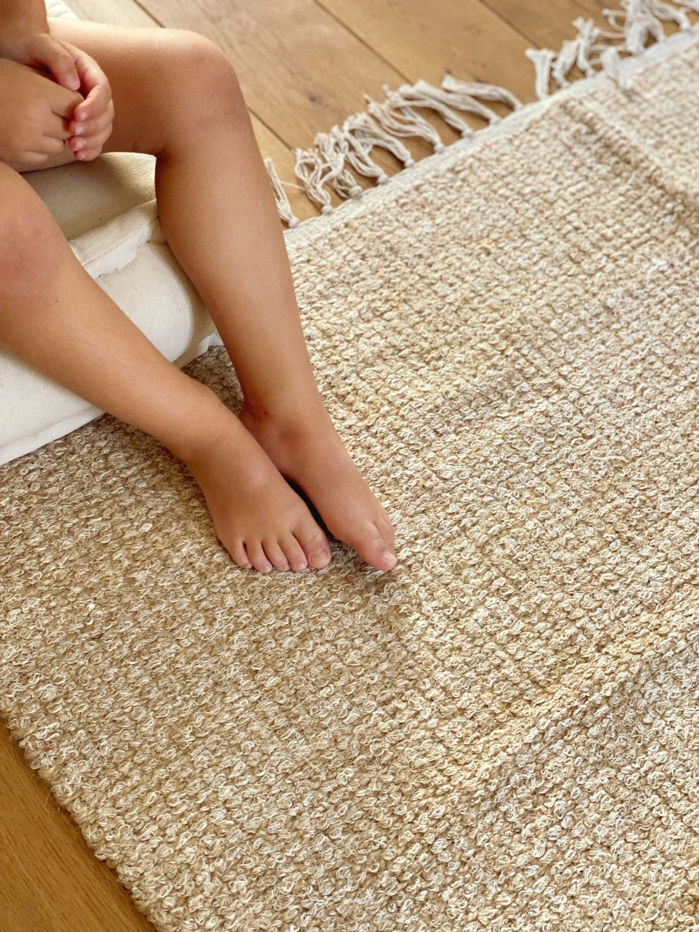 Tapis Nanda jute & coton beige, 200x150