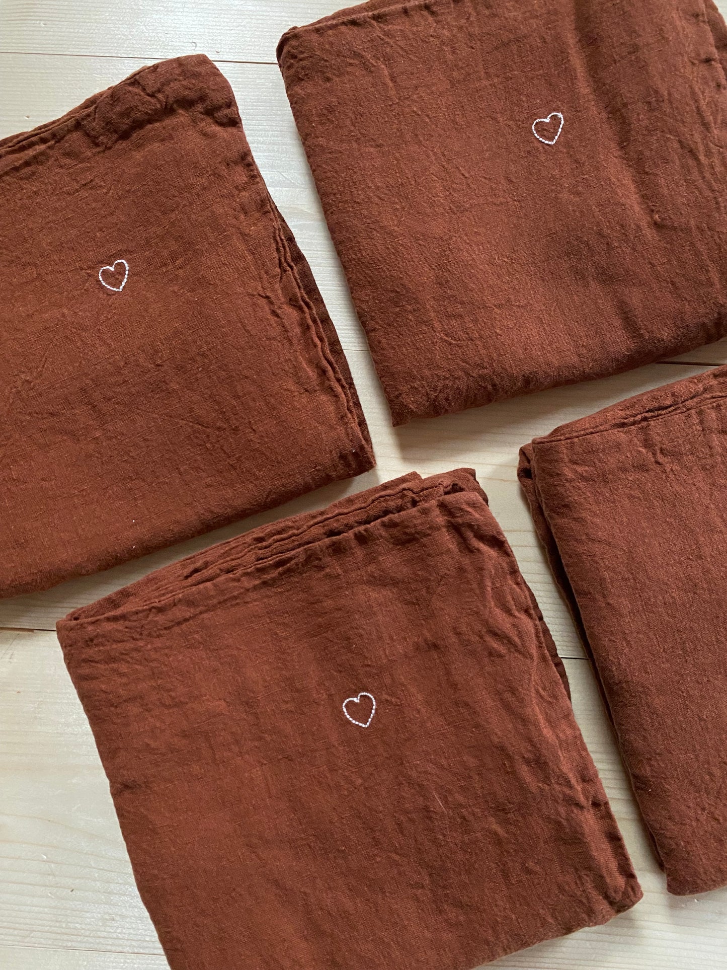 Parure en lin lavé enfant Terracotta ♡