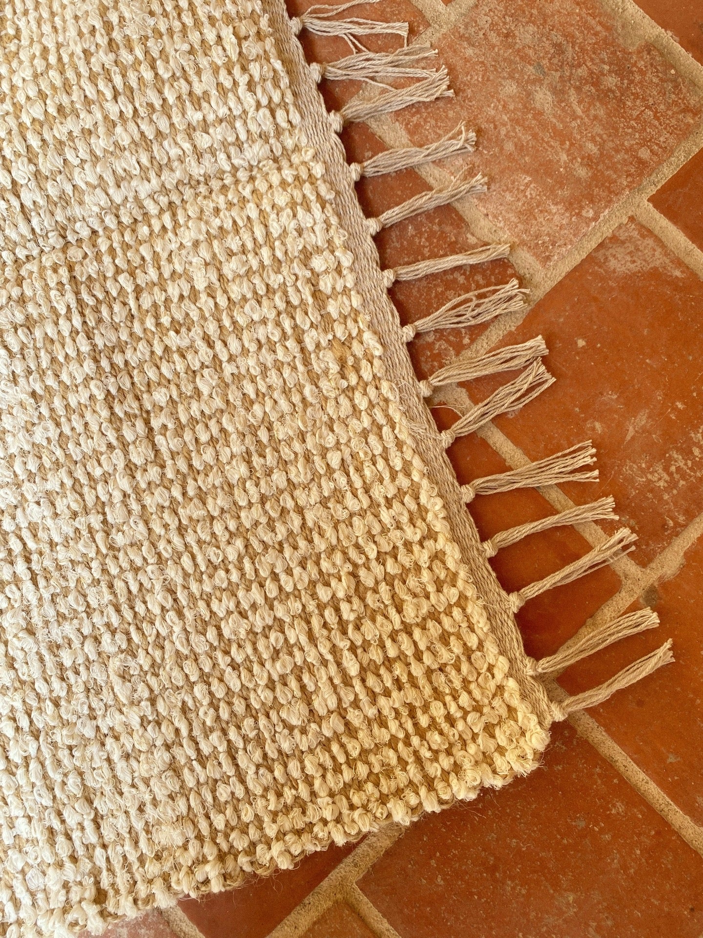 Tapis Nanda jute & coton blanc & doré, 200x150