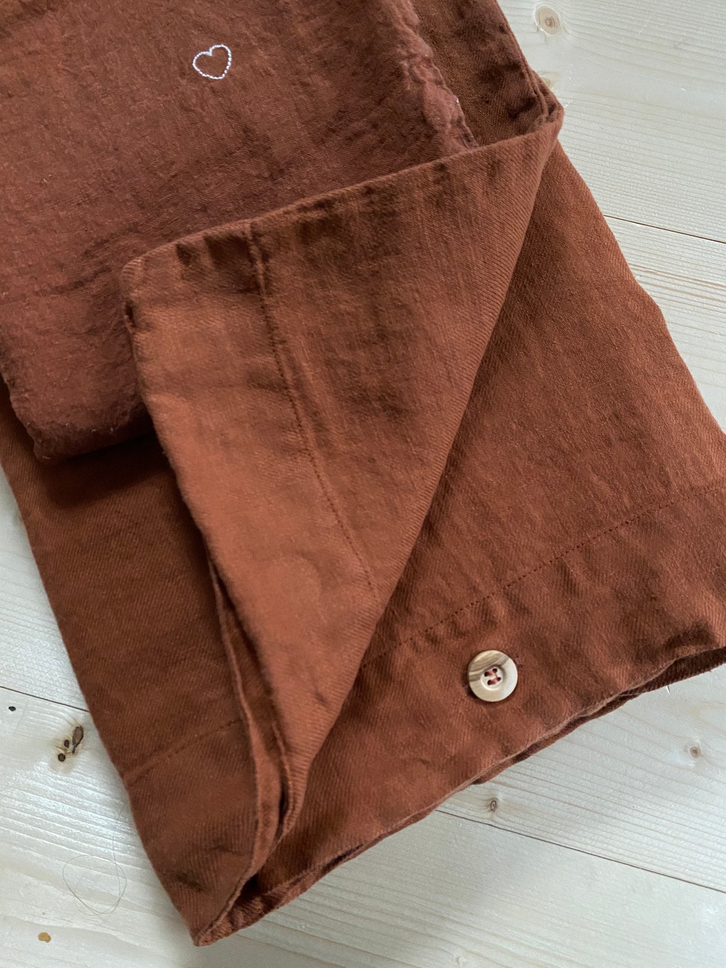 Parure en lin lavé enfant Terracotta ♡