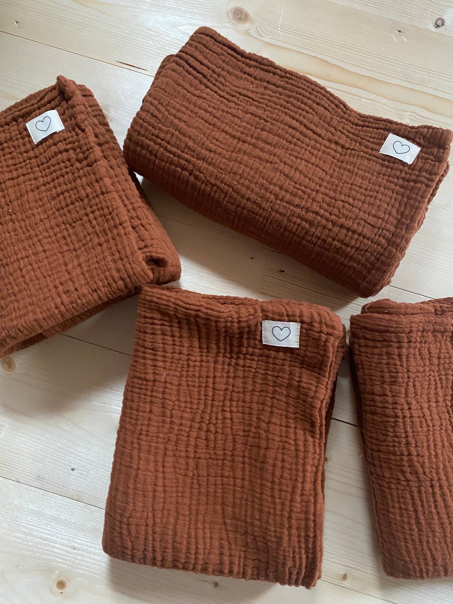 Taie d'oreiller en double gaze de coton 50x70cm Terracotta ♡