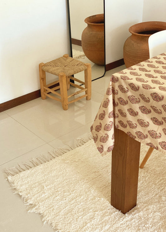 Grand tapis en coton beige, Big Moumoute, 200X150