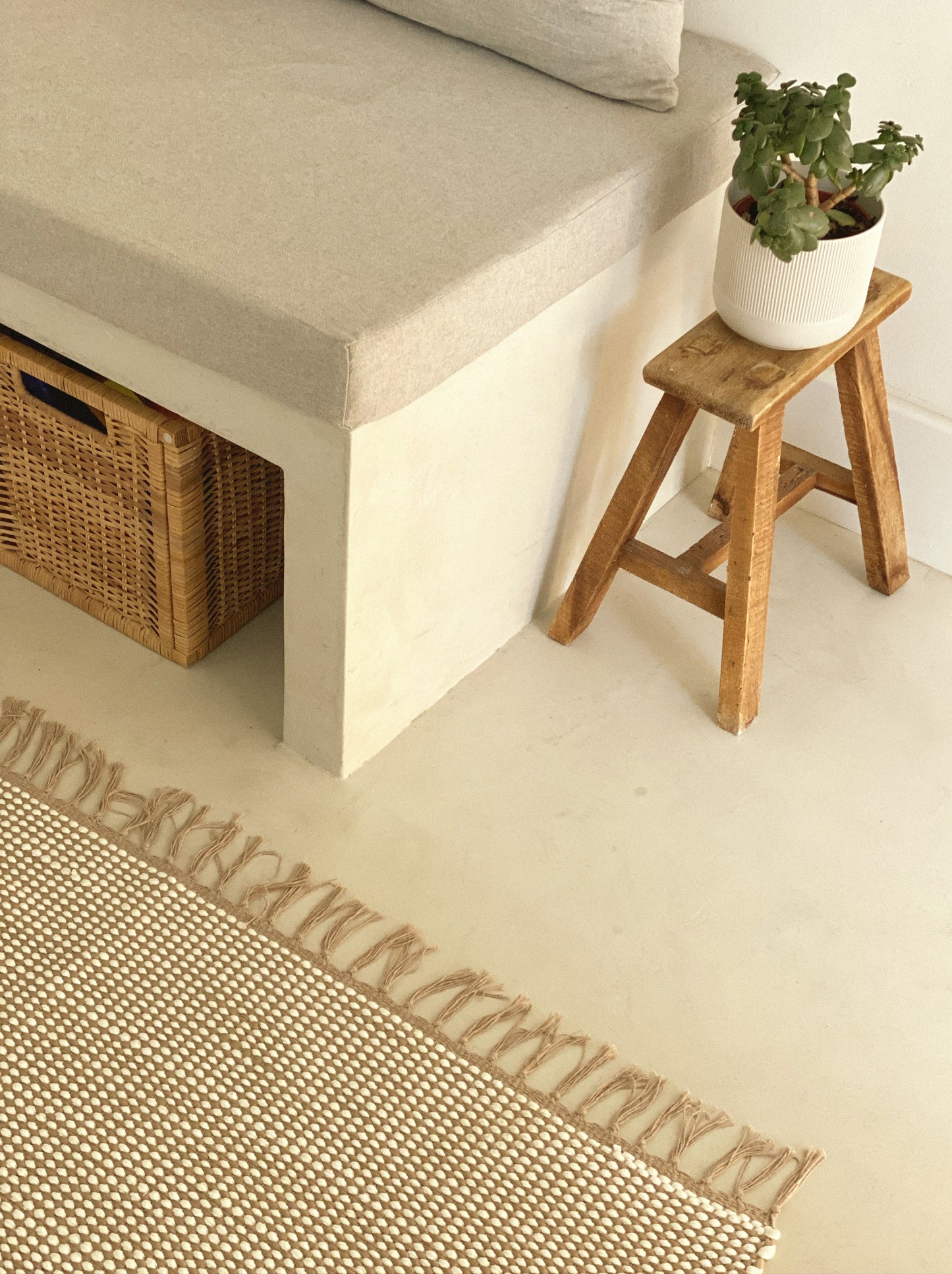 Grand tapis beige et blanc, boa vida 200*150